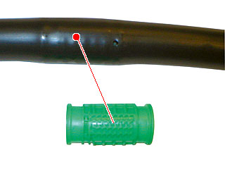 Droppslang med ingjutna droppenheter 17mm diam valfria meter, droppdelning 20cm