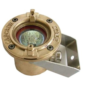 Mässing undervattens ljus OT50 35W,  12V med 1utlopp