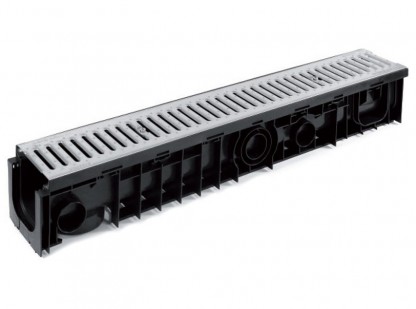 Plast kantkanal med galvaniserat stål slitsad galler L150xH150