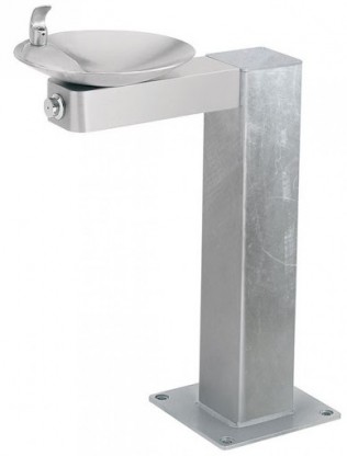 Dricksvattenfontän barriärfritt stål piedestal grå EU3377G