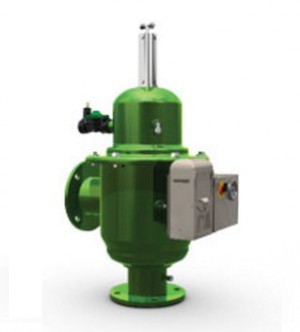 Filter automatisk för hydraulisk drift i vinklad typ F3200 serie Ø150mm, 100 mikron, BSTD anslutning, AC/DC kontroller