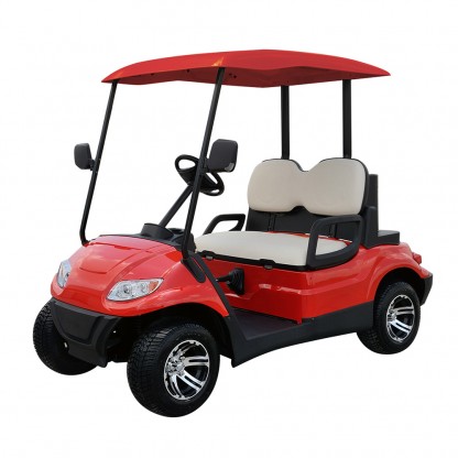 Golfbil Club LVT 2 personer med baghållare 25/27 Km 48V 4KW ger körsträcka 100Km/laddning, RÖD