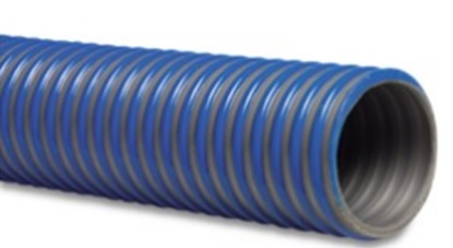 Spiralsugningsslang med PVC-spiraler blå Ø152mm, minsta beställning 6m, 20m/rulle, pris/m