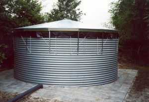 Vattentank Ø28,37m höjd 152cm,  volym 959m³ DL Liner 1mm