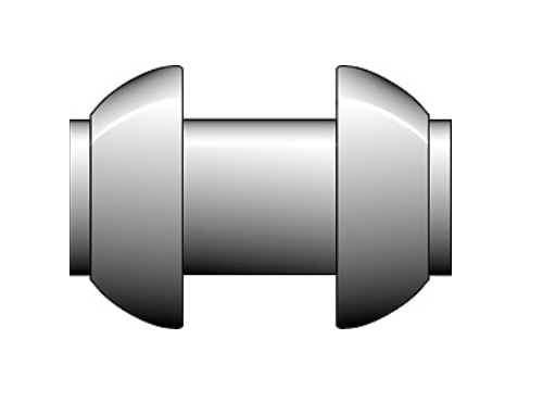 Övergång med hankopplingar Ø152mm, Galvaniserat stål